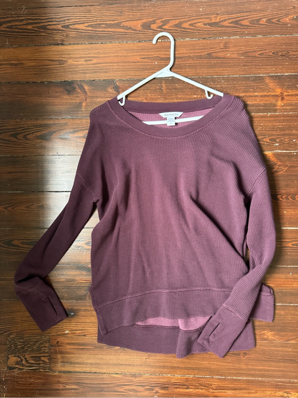 Athleta Plum Crewneck Waffle Knit Sweater Women’s Medium